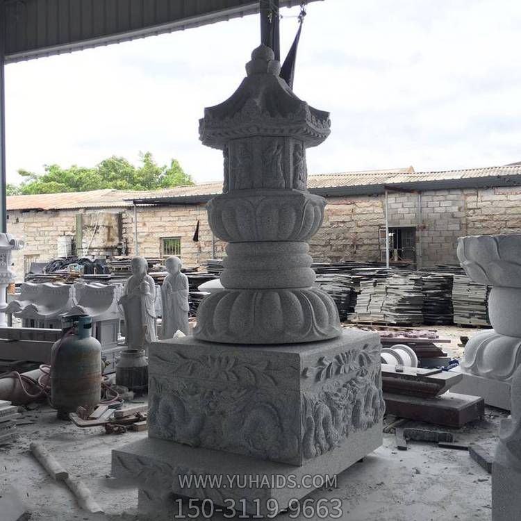 青石雕刻大型寺庙石佛塔雕塑