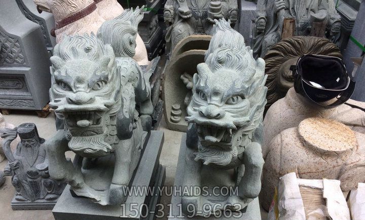 庭院寺庙镇宅大理石石雕麒麟雕塑