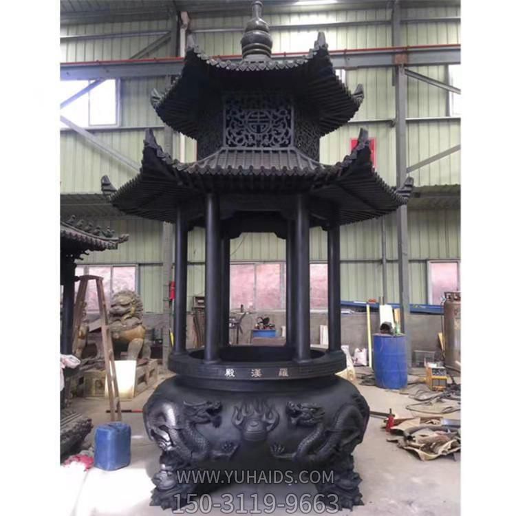 寺庙大型铜雕香炉摆件雕塑