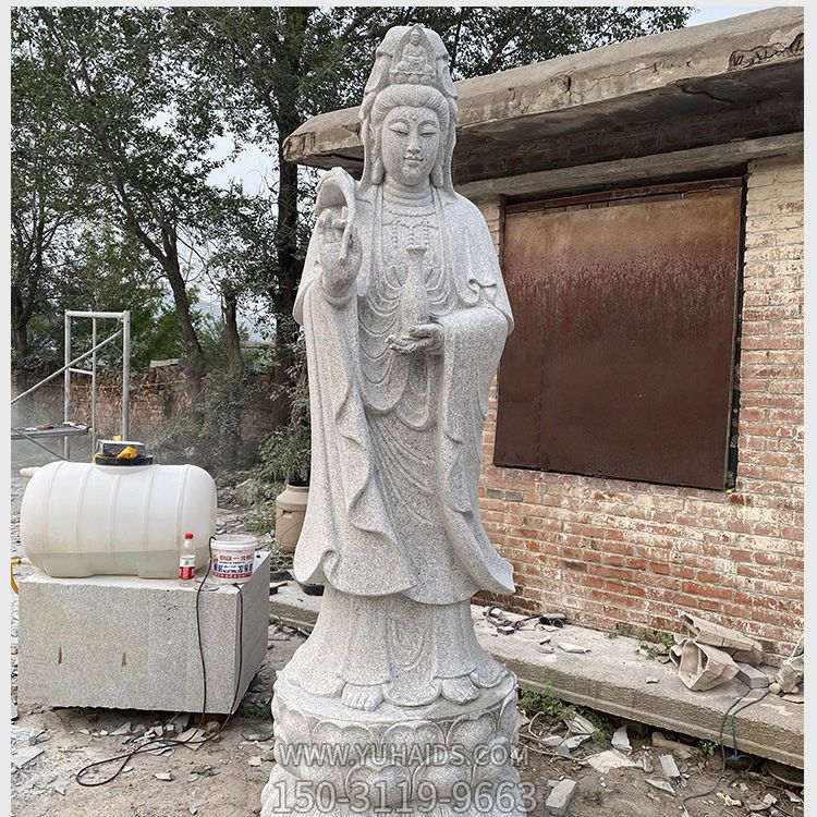 石雕观音，花岗岩石材精雕佛像雕塑