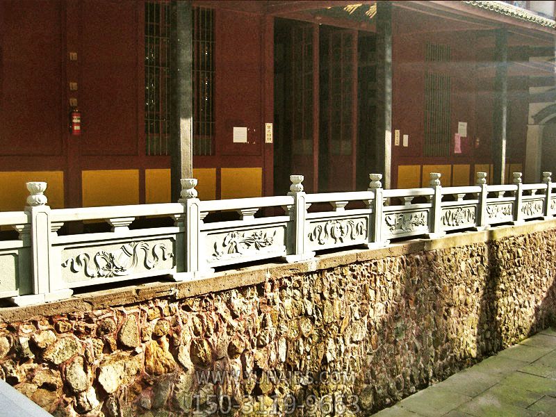 青石寺院古建筑台阶防护栏石雕雕塑