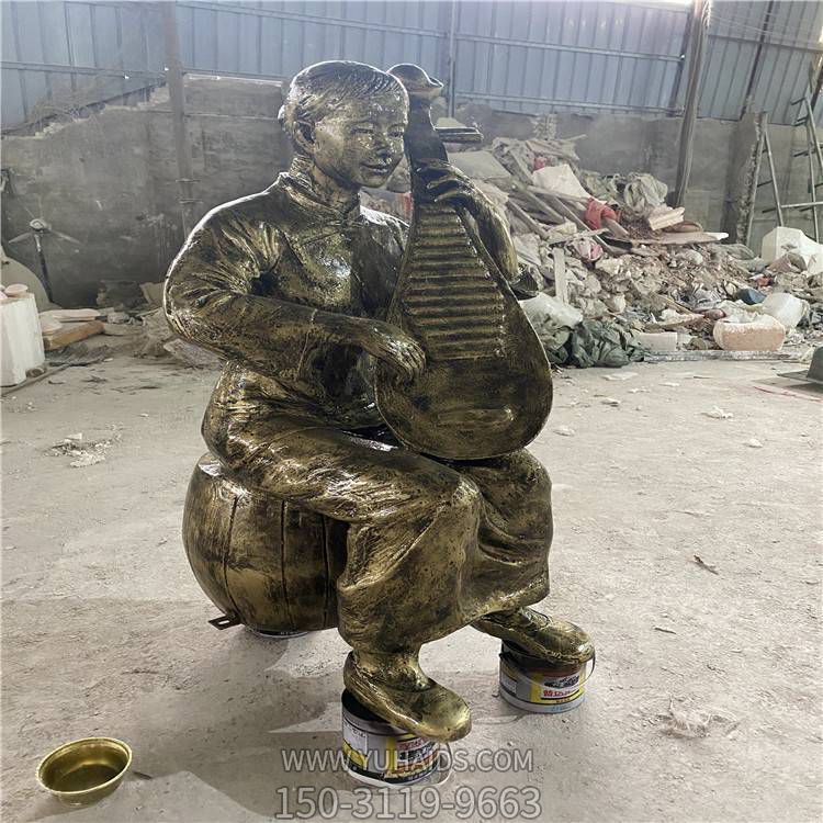 弹琵琶的人物景观户外摆件雕塑
