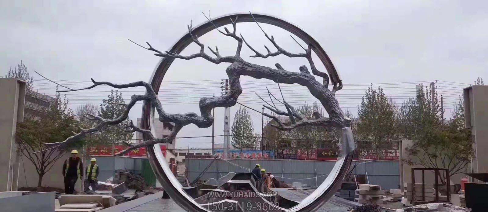 别墅园林不锈钢抽象树枝雕塑