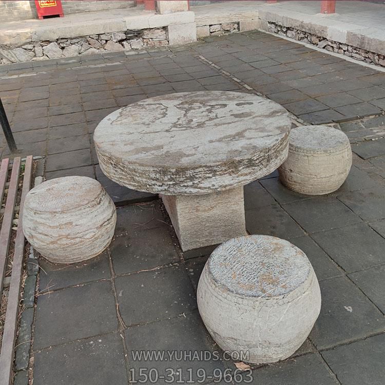 大理石石雕户外景观石桌石凳雕塑