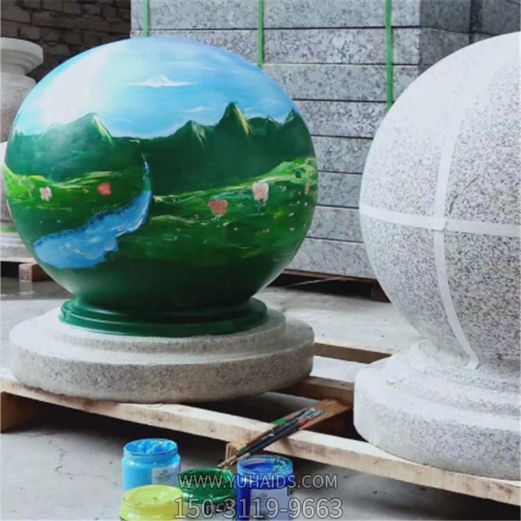 公园广场摆放花岗石挡车石球路障石 雕塑