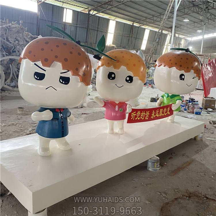 玻璃钢卡通户外园林景观人物公仔摆件雕塑