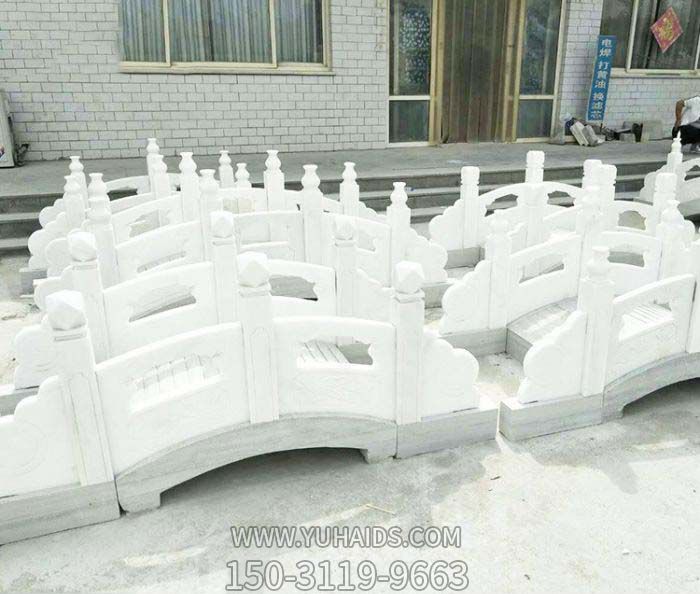 中式庭园景观大理石拱桥雕塑