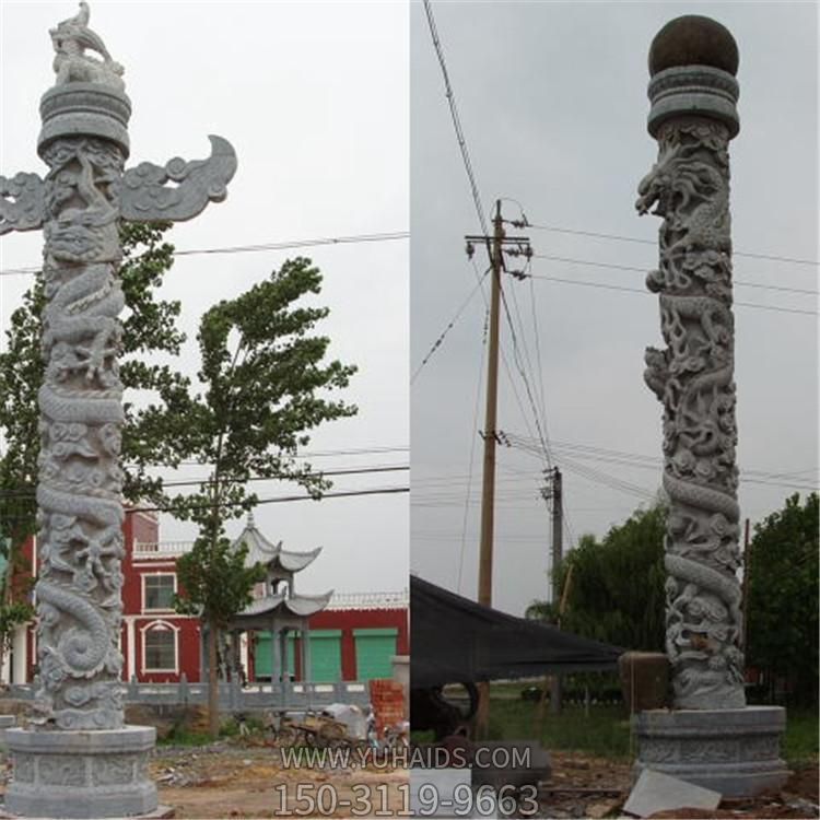 浮雕户外园林大型大理石石雕文化柱龙柱雕塑