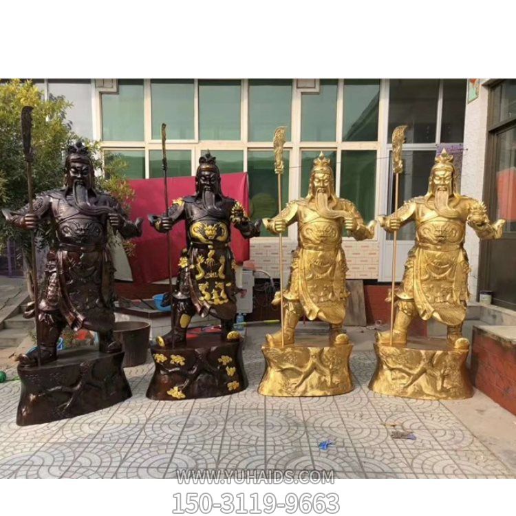 玻璃钢家用玻璃钢仿铜神佛关公雕塑