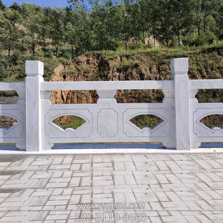 景区大理石石雕河边围栏雕塑