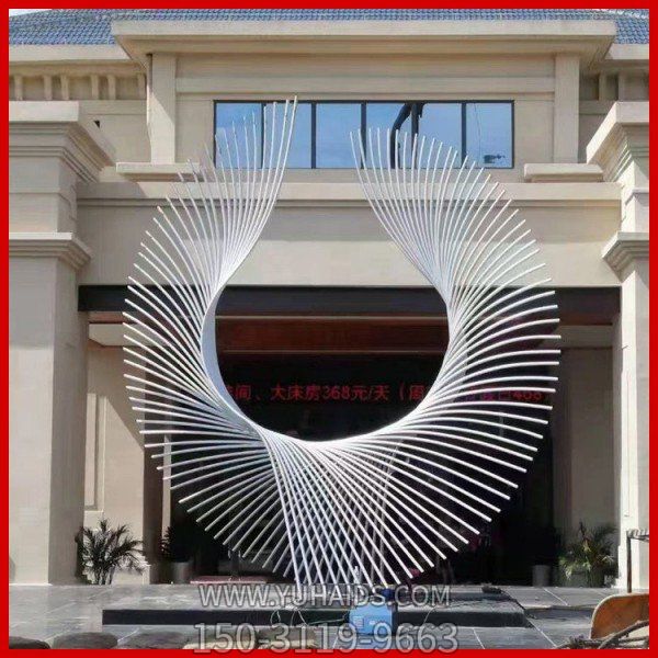 酒店门口喷泉水景创意抽象拉丝不锈钢景观雕塑