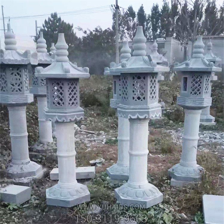 寺庙景观石灯 中式仿古大理石雕灯塔 户外照明石灯笼 雕塑