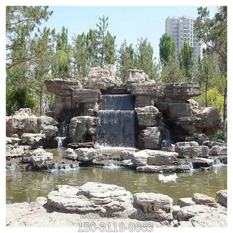 公园景区大理石砂岩  假山流水瀑布水景观雕塑