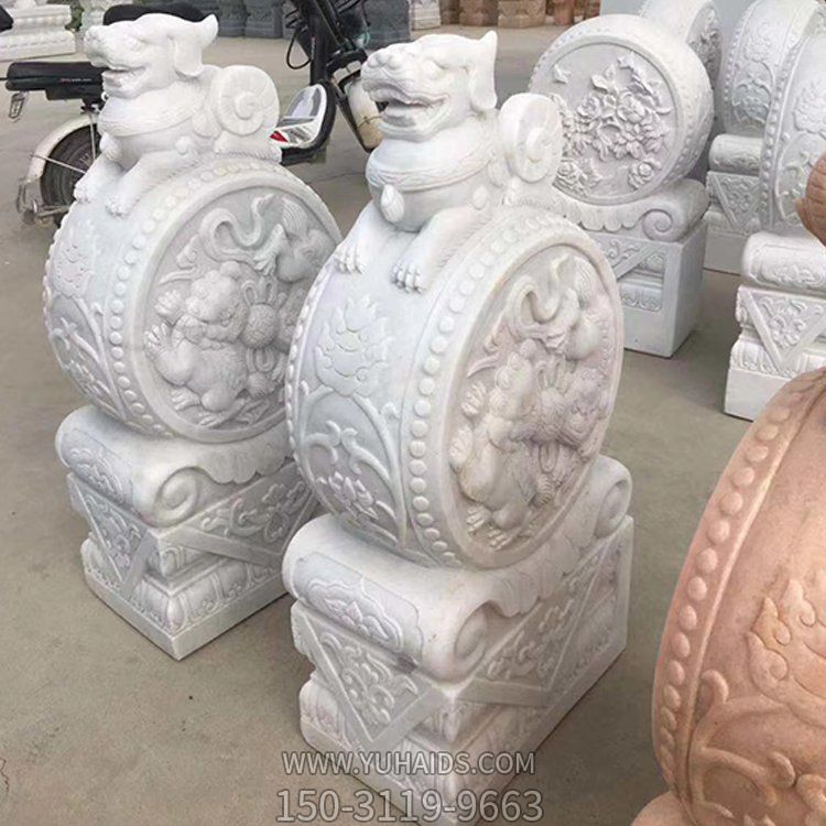 青石石雕庭院门口摆件门墩抱鼓石雕塑