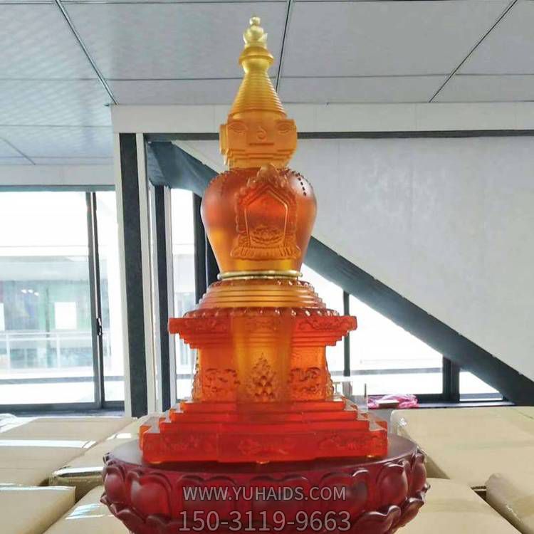 寺庙室内装饰摆件古法琉璃舍利塔 西藏拉萨佛塔雕塑