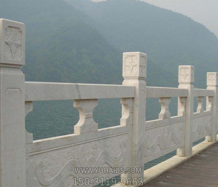 栏杆栏板雕塑-湖边石桥大理石镂空浮雕栏杆