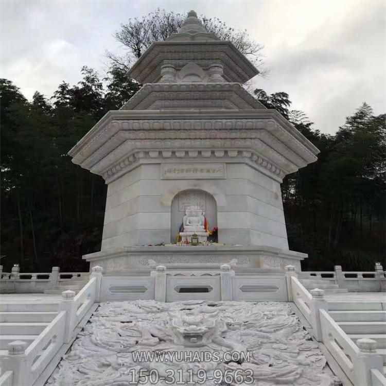 大理石石雕户外寺庙舍利塔雕塑