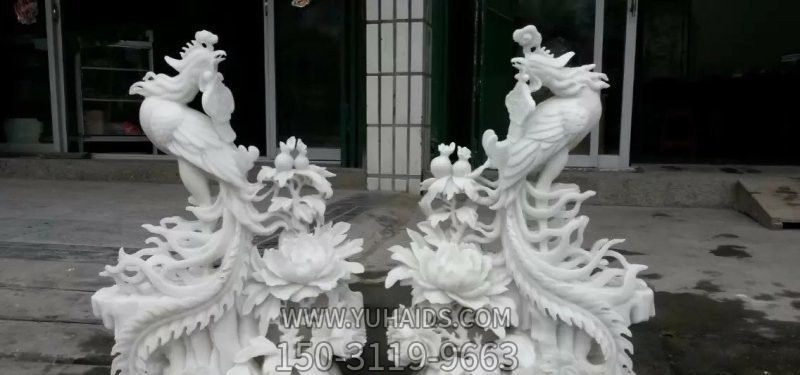 公园汉白玉抽象石雕浮雕凤凰雕塑