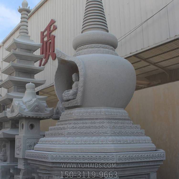 寺庙大型大理石石雕舍利塔雕塑