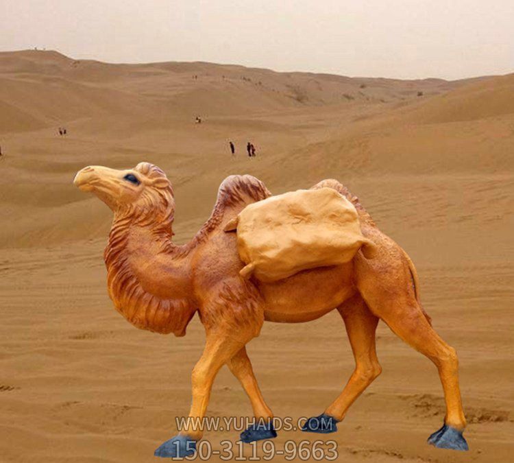 园林广场玻璃钢仿真动物骆驼雕塑