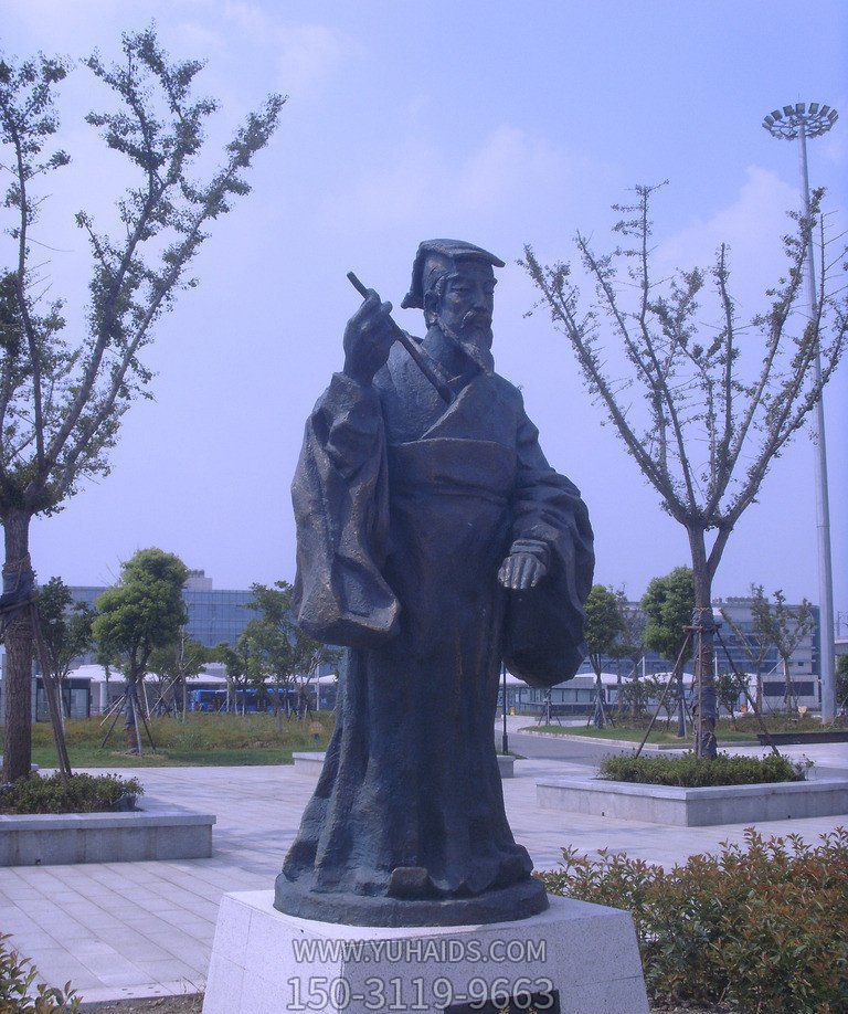 大学操场东晋时期书圣名人王羲之铜雕雕塑
