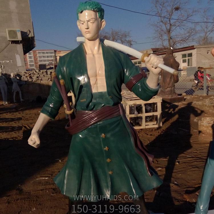 动漫人物玻璃钢雕塑 海贼王一套彩绘 海贼王游乐园雕塑