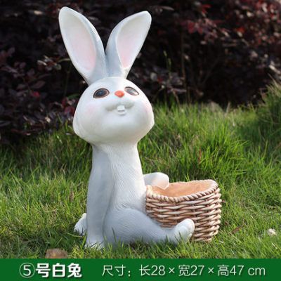 兔子雕塑-小区装饰一只坐着的玻璃钢兔子雕塑