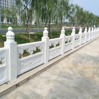 城市街道装饰汉白玉浮雕花纹防护栏杆雕塑