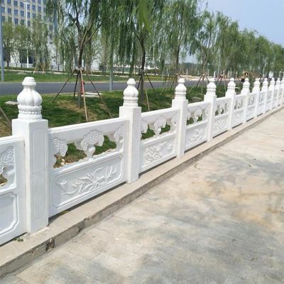 城市街道装饰汉白玉浮雕花纹防护栏杆雕塑