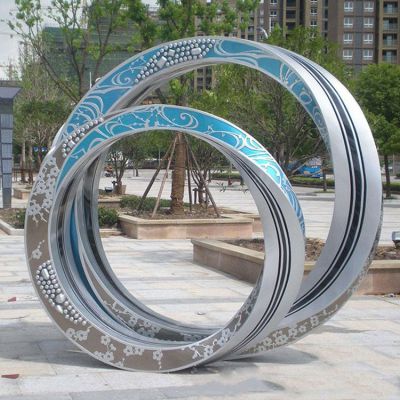大型环形镜面不锈钢雕塑 户外城市公园景观摆件