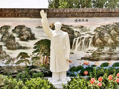 花园汉白玉石雕浮雕挥手的伟大领袖毛泽东雕塑