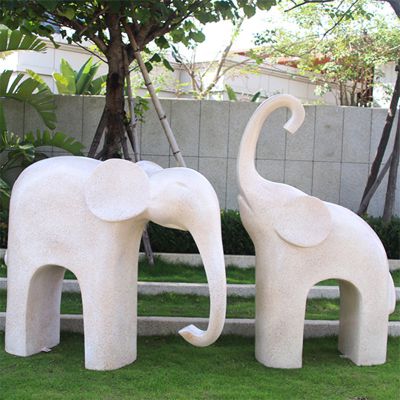公园景区玻璃钢抽象大象雕塑