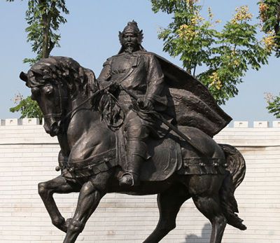 古人铜雕将军骑马雕塑