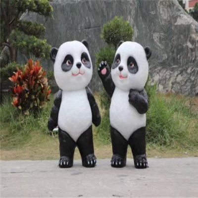 玻璃钢卡通户外园林景观熊猫雕塑