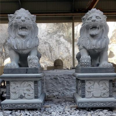 大理石石雕户外景观狮子雕塑