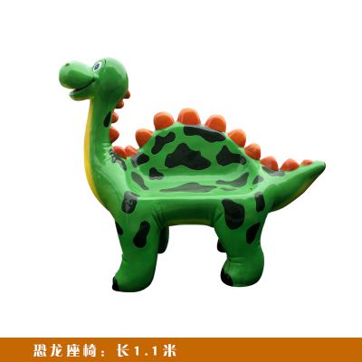 幼儿园一只绿色玻璃钢恐龙座椅雕塑