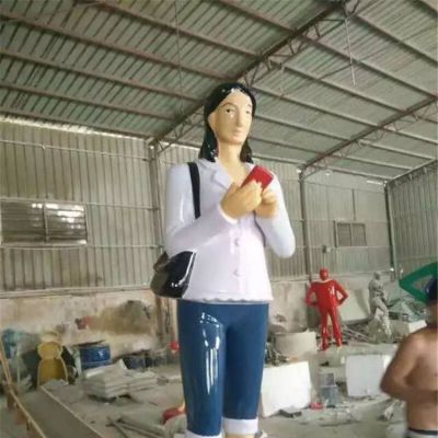 玻璃钢人物雕塑  户外城市形象雕塑摆件女性雕塑