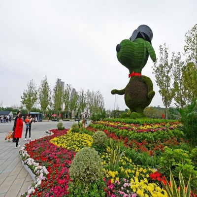 室外广场大型植物 立体花坛 绿雕景观园艺 节日造型