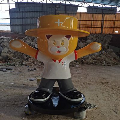 商场玻璃钢卡通彩绘幼儿园卡通公仔雕塑