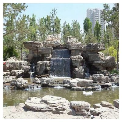 公园景区大理石砂岩  假山流水瀑布水景观