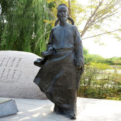 公园园林历史唐代诗人杜甫铜雕塑
