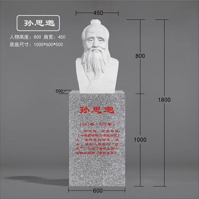 古代名人名言胸像 孙思邈雕塑