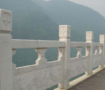 栏杆栏板雕塑-湖边石桥大理石镂空浮雕栏杆