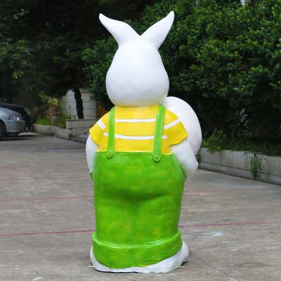 景区一只大号玻璃钢兔子雕塑