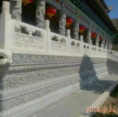 景点寺庙台阶装饰扶手汉白玉栏杆雕塑