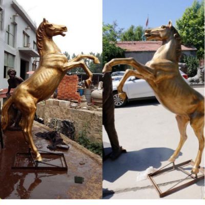 铸铜喷漆户外大型仿真动物马雕塑
