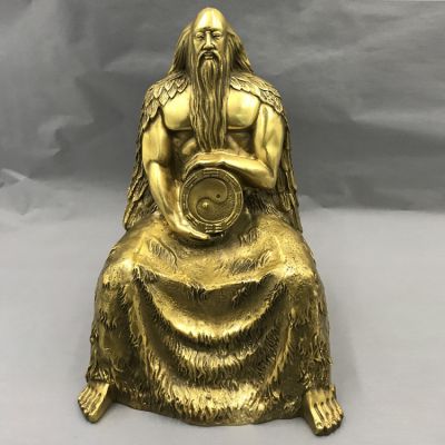 中华民族上古神话人物伏羲黄铜雕像