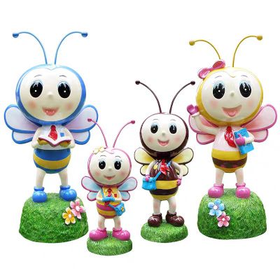 学校游乐园学习看书玻璃钢蜜蜂雕塑