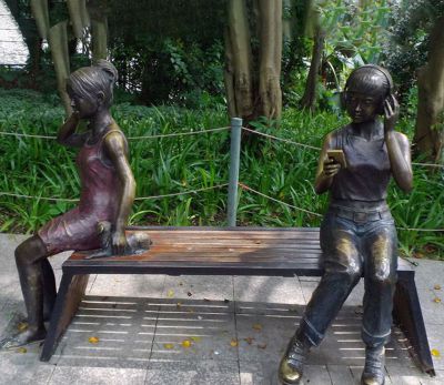 现代时尚女孩公园景观铜雕儿童雕塑
