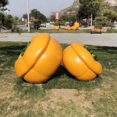 公园广场玻璃钢仿真柿子雕塑